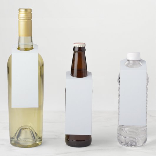 Étiquettes Pour Bouteilles Blanc givré uni | Classique | Élégant (En situation)