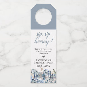 Étiquettes Pour Bouteilles Bleu Dusty Golden Botanique