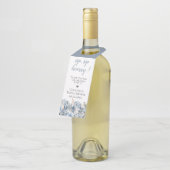 Étiquettes Pour Bouteilles Bleu Dusty Golden Botanique (Incliné)