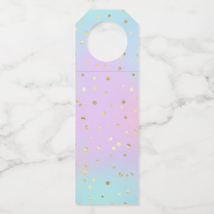 Étiquettes Pour Bouteilles Bleu Rose Violet Petit Doré Clair Pastel