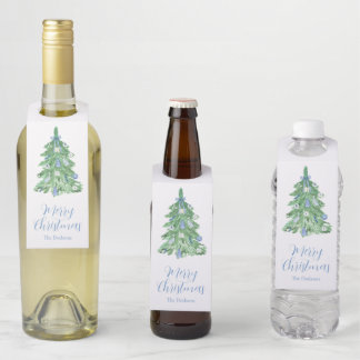 Étiquettes Pour Bouteilles Blue Chinoiserie Christmas