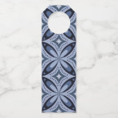 Étiquettes Pour Bouteilles Blue Geometric Pattern Retro Style (Dos)