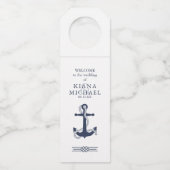 Étiquettes Pour Bouteilles Blue Wave Ancre Mariage Navy/Wht ID836 (Devant)