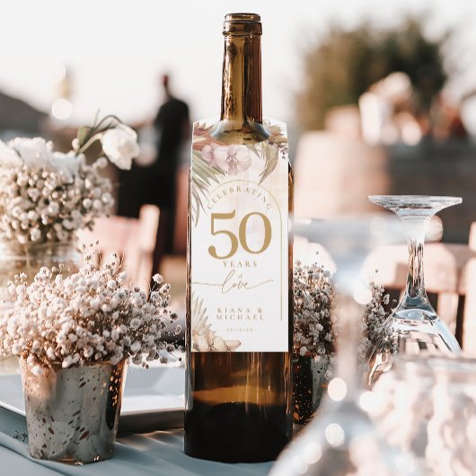 Étiquettes Pour Bouteilles Boho Oasis Anniversaire Floral ID959