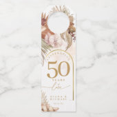 Étiquettes Pour Bouteilles Boho Oasis Anniversaire Floral ID959 (Devant)