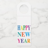 Étiquettes Pour Bouteilles Bonne année colorée (Devant)