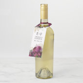 Étiquettes Pour Bouteilles Bourgogne - Faveur de mariage floral Marsala et Or (Incliné)