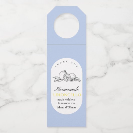 Étiquettes Pour Bouteilles Bouteille de mariage limoncello élégante moderne a (Devant)