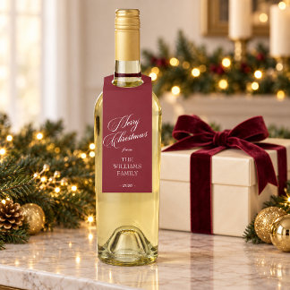 Étiquettes Pour Bouteilles Bouteille personnalisée Joyeux Noël Bourgogne
