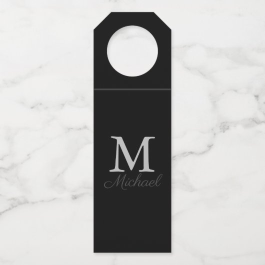 Étiquettes Pour Bouteilles Brouillard léger Monogramme (Devant)