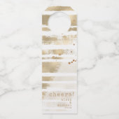 Étiquettes Pour Bouteilles Brush Golden Stroke Stripes Mariage Cheers ID655 (Devant)