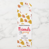 Étiquettes Pour Bouteilles Cadeau de Friendsgiving merci (Devant)