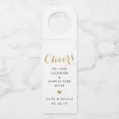 Étiquettes Pour Bouteilles Cadeau de mariage Cœur d'or moderne (Devant)