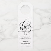 Étiquettes Pour Bouteilles Cadeau de mariage écriture calligraphiée en spiral (Devant)