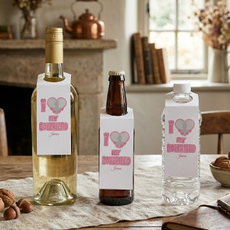 Étiquettes Pour Bouteilles Cadeau personnalisé J'aime mon petit ami – Ajoutez