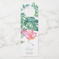 Cadeaux de vin flamant rose tropical