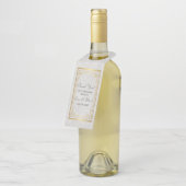 Étiquettes Pour Bouteilles Cadre géométrique doré Mariage en marbre blanc (Incliné)