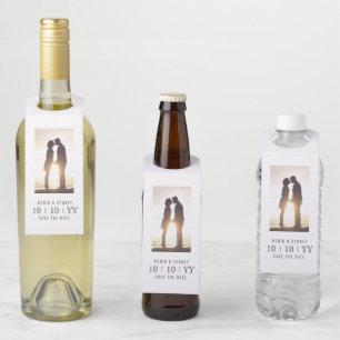 Étiquettes Pour Bouteilles Cadre photo Enregistrer la date Balise Bouteil