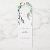 Étiquettes Pour Bouteilles Calligraphie Botanique Mariage Bienvenue (Devant)