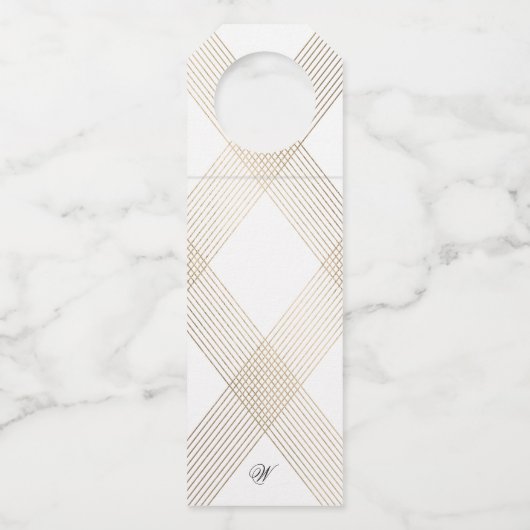 Étiquettes Pour Bouteilles Calligraphie Typographie Monogramme Or Déco Mariag (Dos)