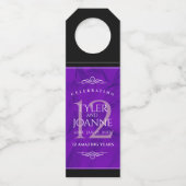 Étiquettes Pour Bouteilles Célébration élégante du 12e anniversaire de mariag (Devant)