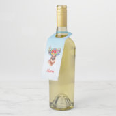 Étiquettes Pour Bouteilles Cerf Floral (Incliné)