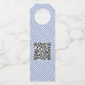 Étiquettes Pour Bouteilles Chic Baubles Joyeux Noël Bleu Blanc Gingembre (Dos)