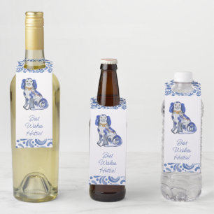 Étiquettes Pour Bouteilles Chiens de Staffordshire aquarelle