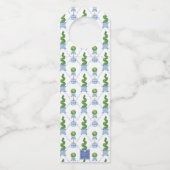 Étiquettes Pour Bouteilles Chinoiserie Aquarelle Bow Topiaire Monogramme Blas (Dos)