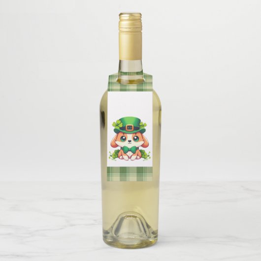 Étiquettes Pour Bouteilles Chiot de la Saint-Patricks (Sur bouteille)