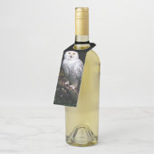 Étiquettes Pour Bouteilles Chouette hivernale majestueuse (Incliné)