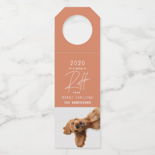 Étiquettes Pour Bouteilles Christmas chien drôle rude année simple moderne