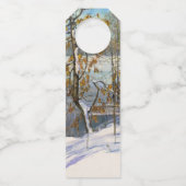 Étiquettes Pour Bouteilles Chute de neige aquarelle (Dos)