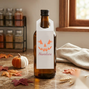 Étiquettes Pour Bouteilles Citrouille personnalisée Jack O Lantern Halloween