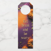 Étiquettes Pour Bouteilles Citrouilles d'Halloween (Devant)