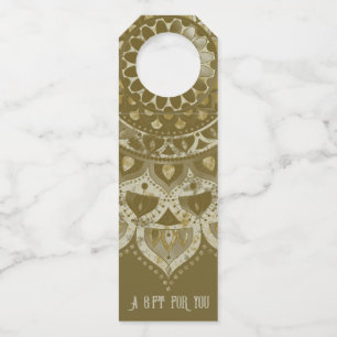 Étiquettes Pour Bouteilles Classique Mandala Inde Style 4