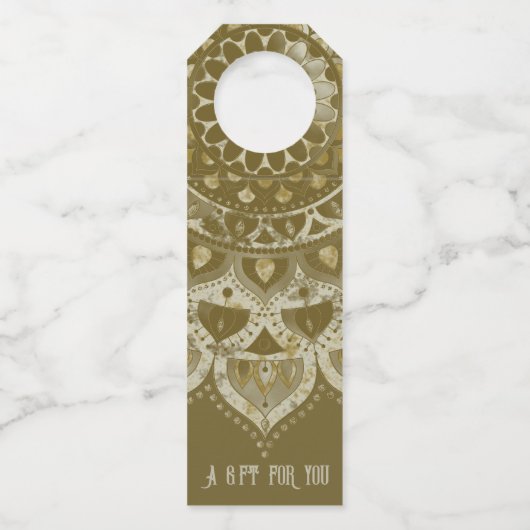 Étiquettes Pour Bouteilles Classique Mandala Inde Style 4 (Devant)