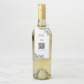 Étiquettes Pour Bouteilles Code QR de table de mariage bleu poussiéreux Menu  (Sur bouteille)
