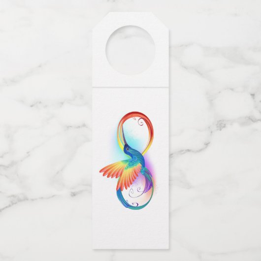 Étiquettes Pour Bouteilles Colibri arc-en-ciel avec symbole Infinity (Devant)