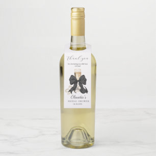 Étiquettes Pour Bouteilles Collier de perles et Prosecco Remerciements pour e