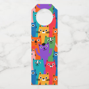 Étiquettes Pour Bouteilles Colorful cats