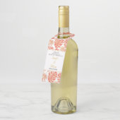Étiquettes Pour Bouteilles Corail moderne et or tropical feuille mariage (Incliné)