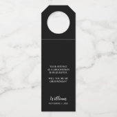 Étiquettes Pour Bouteilles Costume Mariage noir et Cravate Groomsman Proposit (Dos)