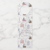Étiquettes Pour Bouteilles Cosy Home Christmas Pink ID985 (Devant)