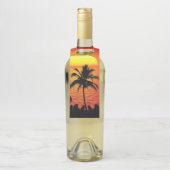 Étiquettes Pour Bouteilles Coucher de soleil tropical (Sur bouteille)