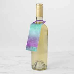 Étiquettes Pour Bouteilles Couleurs Grunge - Bleu-vert & Violet