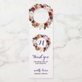 Étiquettes Pour Bouteilles Courbe de fleurs violettes et blanches profondes - (Devant)