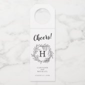 Étiquettes Pour Bouteilles Couronne botanique rustique Élégant Monogramme de  (Devant)