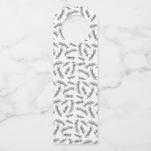 Étiquettes Pour Bouteilles Couronne botanique rustique Monogramme de mariage (Dos)