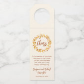 Étiquettes Pour Bouteilles Couronne de feuilles d'automne à l'aquarelle. Étiq (Devant)